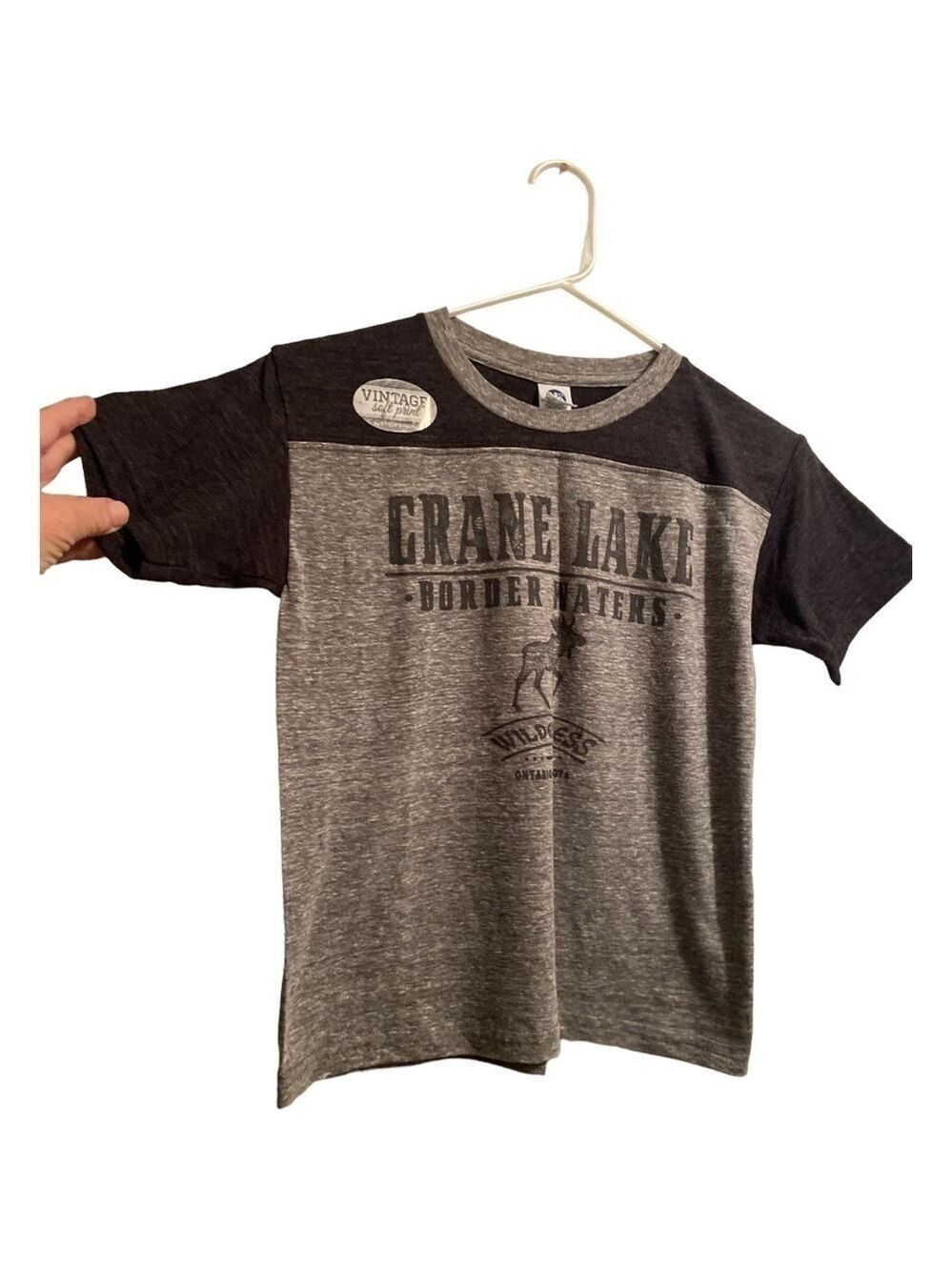 Crane Lake Minnesota Tee Shirt Boy’s Youth Small Gray Border Waters New Shirt